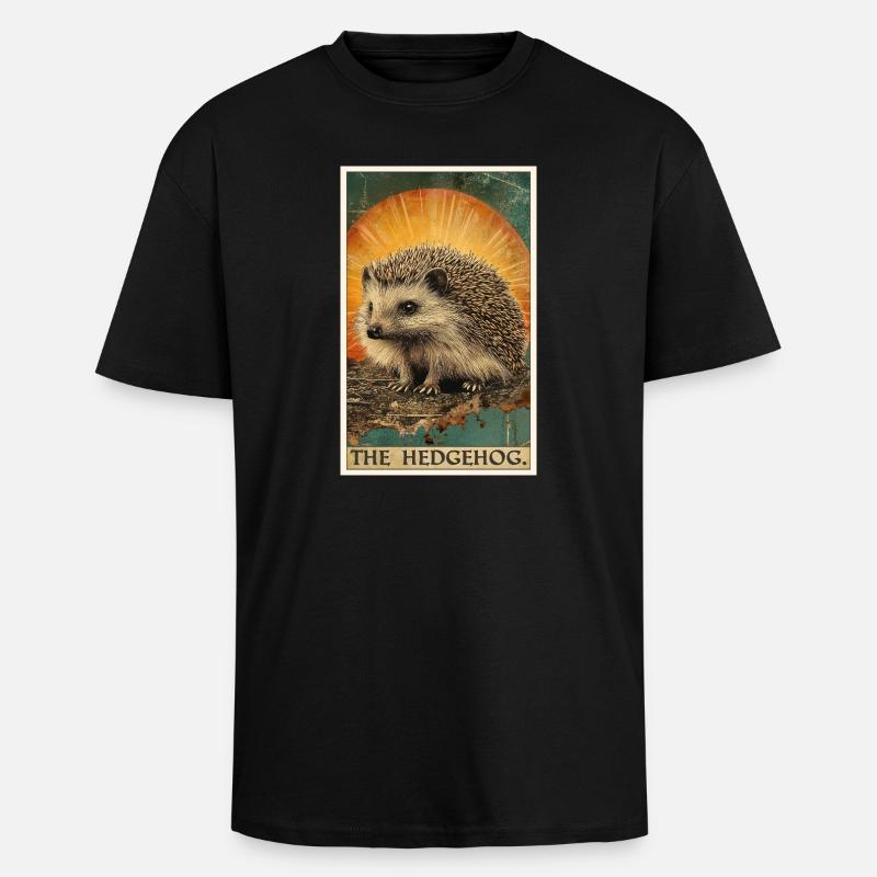 Hérisson - T-shirt unisexe oversize épais - noir