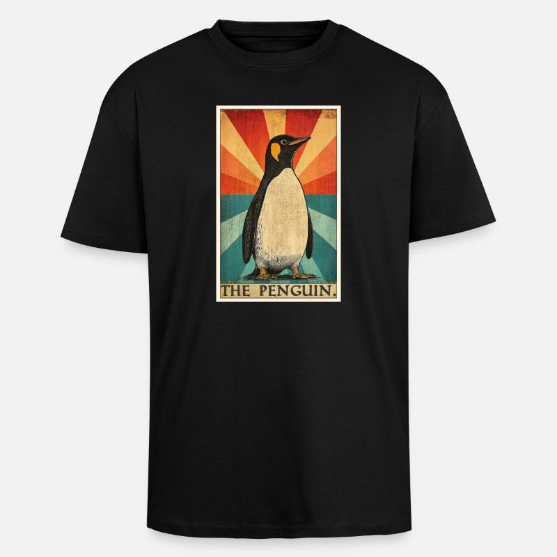 Penguins Penguin - Unisex Oversized Heavyweight T-shirt - black