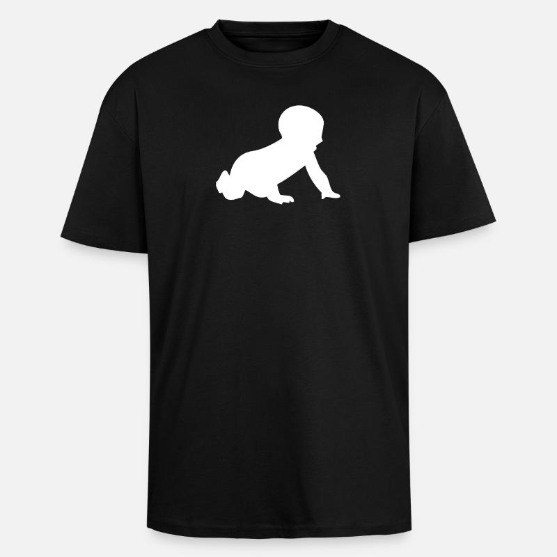 Krabbelnde Baby-Silhouette - Oversized Heavyweight Unisex T-Shirt - Schwarz
