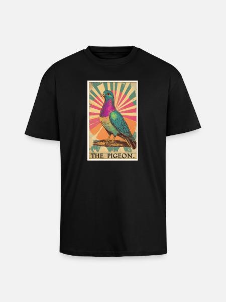 Tauben Taube - Oversized Heavyweight Unisex T-Shirt - Schwarz