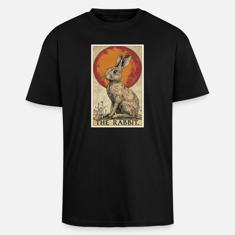 Hasen Hase - Oversized Heavyweight Unisex T-Shirt - Schwarz