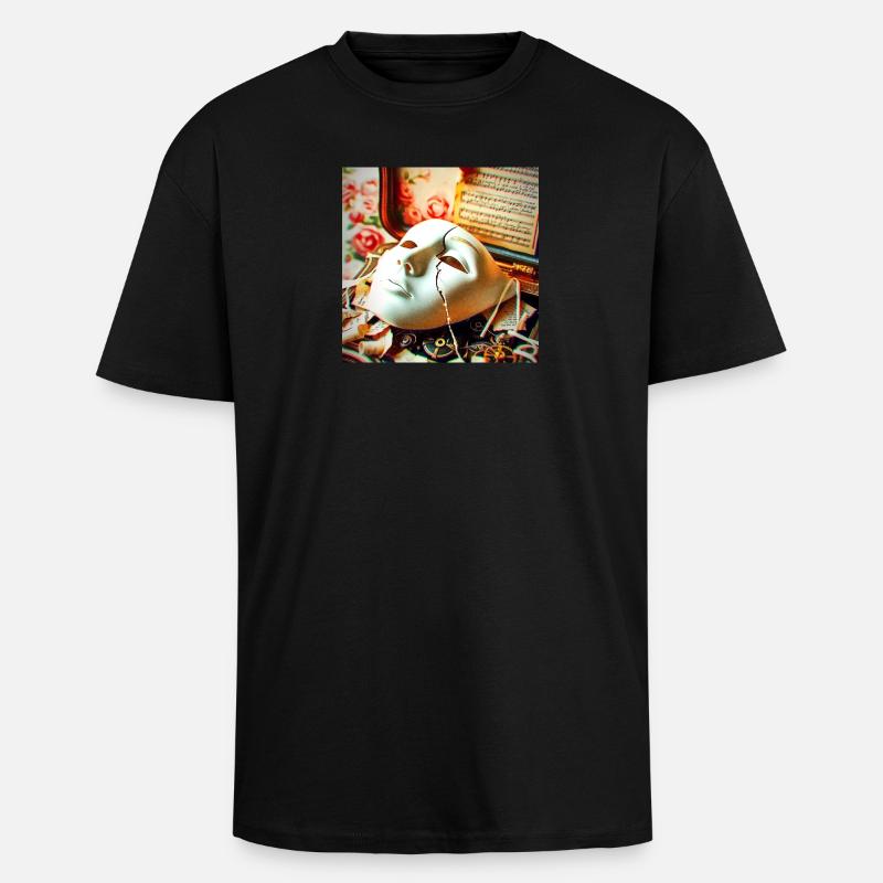Mask Break Retro Setting - Unisex Oversized Heavyweight T-shirt - black