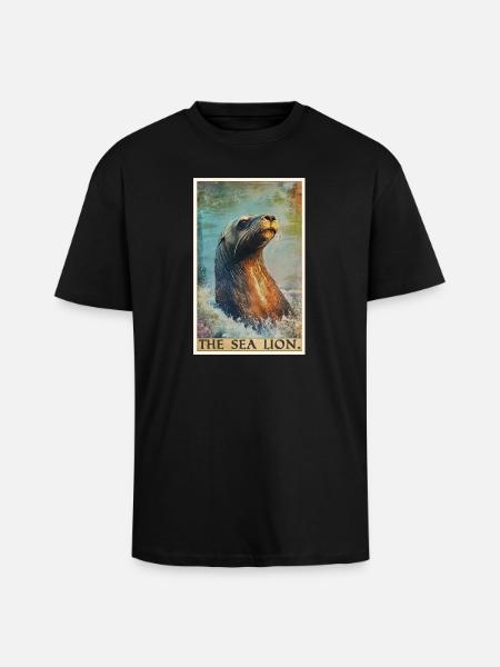 Seelöwen Seelöwe - Oversized Heavyweight Unisex T-Shirt - Schwarz