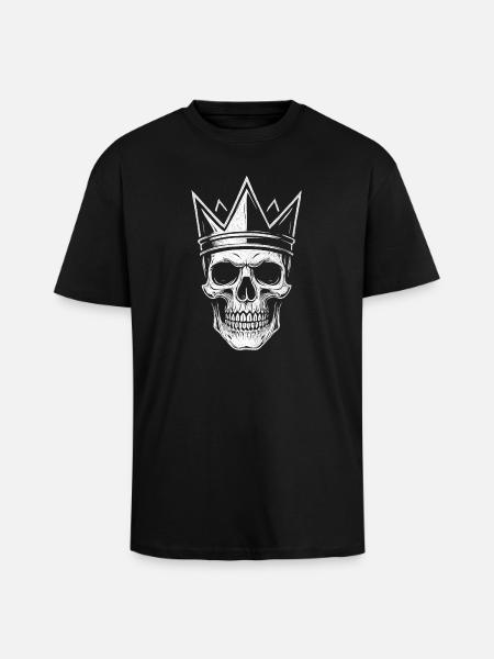 Skull with Crown – Gothic Vibes - Unisex Oversized Heavyweight T-shirt - black