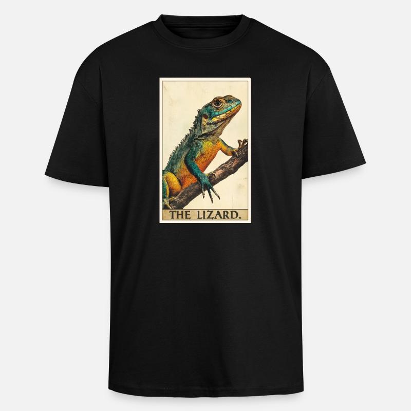 Eidechsen Eidechse - Oversized Heavyweight Unisex T-Shirt - Schwarz