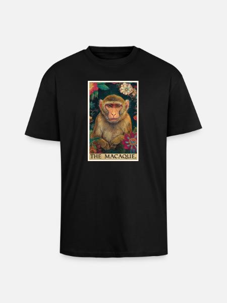 Macaque Macaque - T-shirt unisexe oversize épais - noir