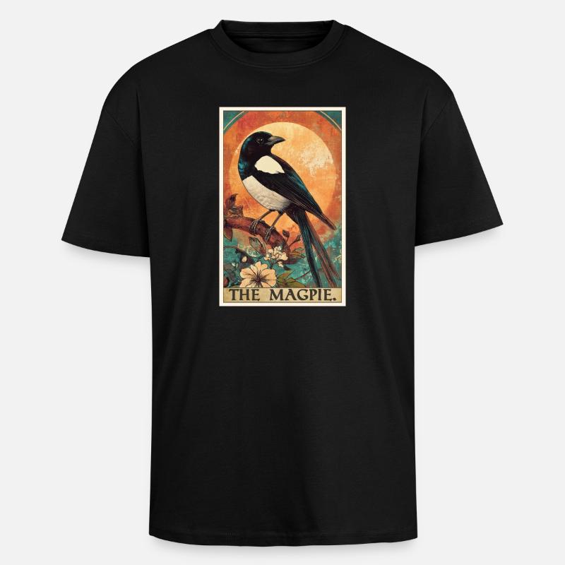 Magpies Magpie - Unisex Oversized Heavyweight T-shirt - black