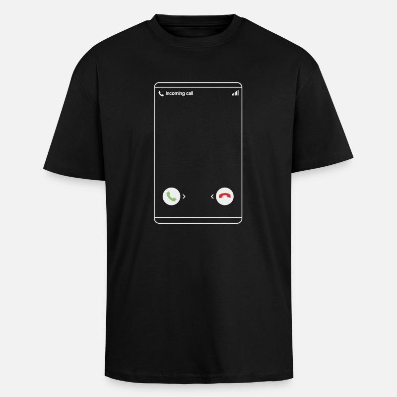 Eingehender Anruf - Incoming Call - Unisex Oversized Heavyweight T-shirt - black