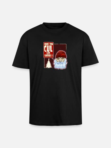 Père Noël crad' - T-shirt unisexe oversize épais - noir