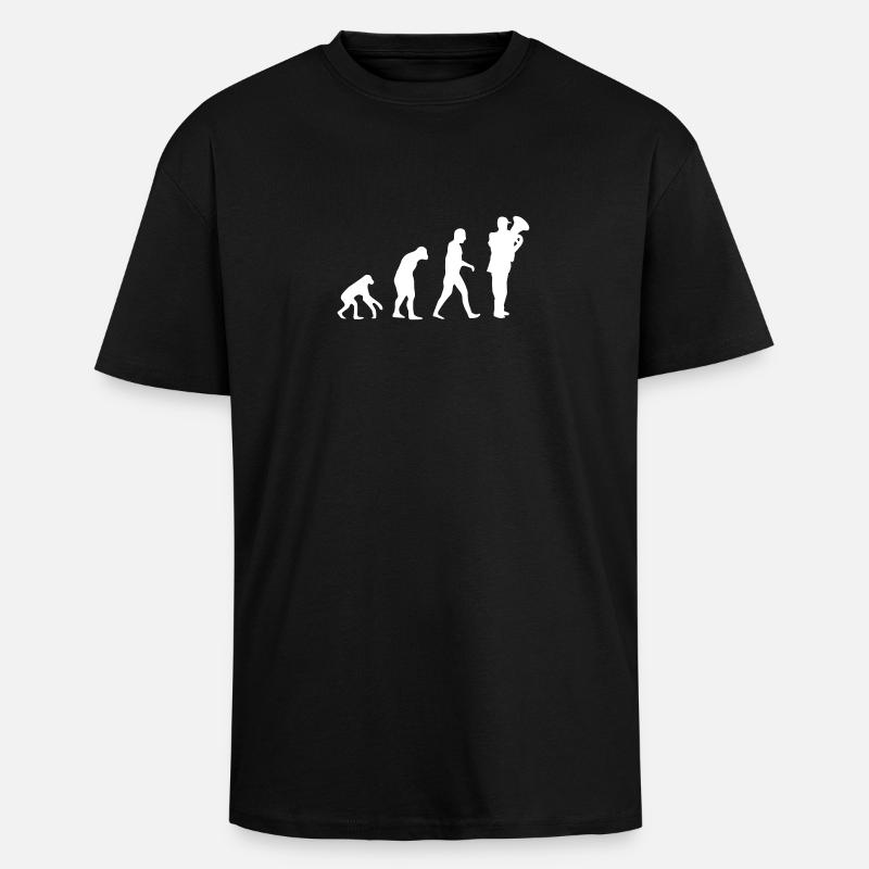 tuba evolution - Oversized Heavyweight Unisex T-Shirt - Schwarz