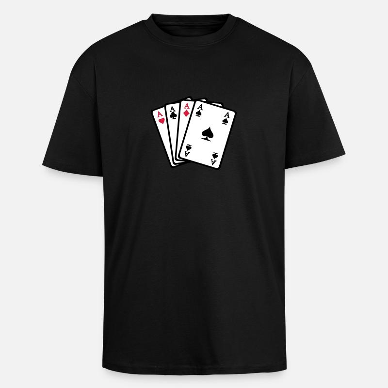 Poker - Oversized Heavyweight Unisex T-Shirt - Schwarz