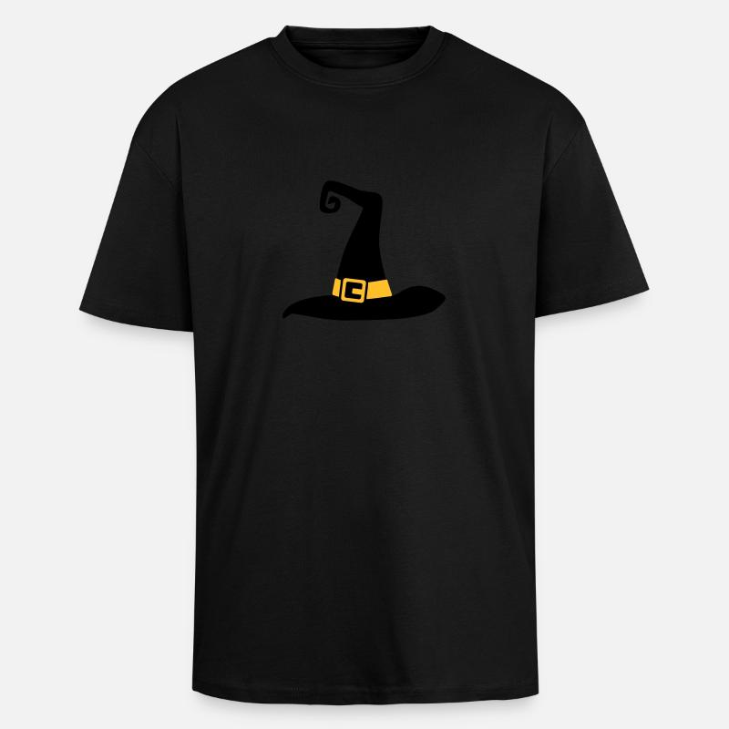 Hat - Unisex Oversized Heavyweight T-shirt - black