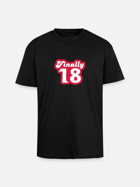 Finally 18 - Unisex Oversized Heavyweight T-shirt - black