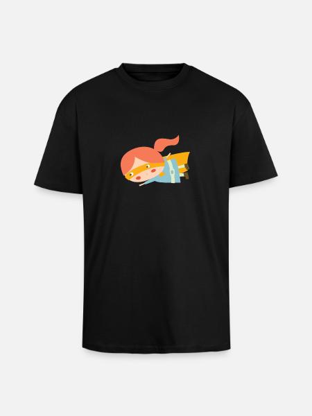 Flying superheroine - Unisex Oversized Heavyweight T-shirt - black