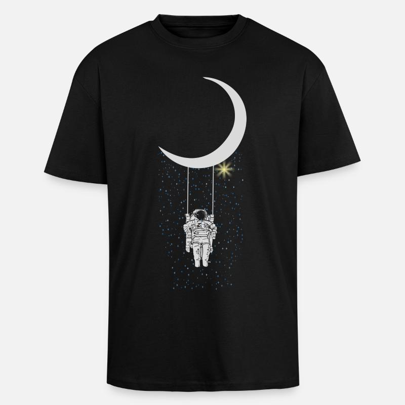 Astronaut - Oversized Heavyweight Unisex T-Shirt - Schwarz