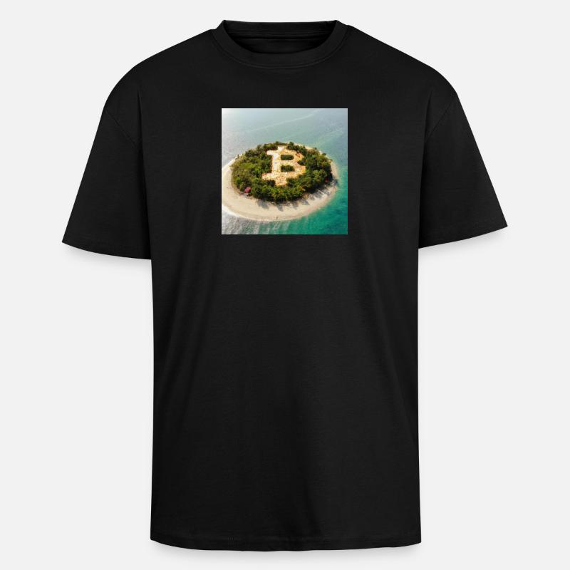 Bitcoin Symbol - Oversized Heavyweight Unisex T-Shirt - Schwarz