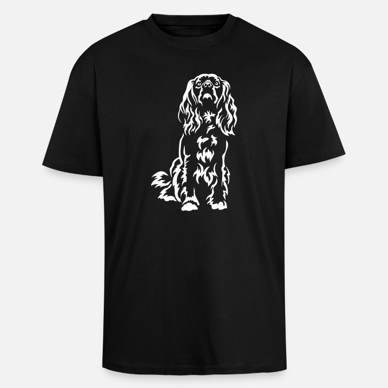 American Cocker Spaniel "Black Edition" - Oversized Heavyweight Unisex T-Shirt - Schwarz