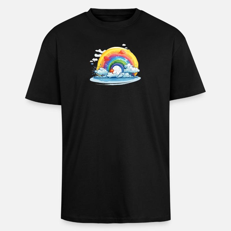 Regenbogen Pride - Oversized Heavyweight Unisex T-Shirt - Schwarz