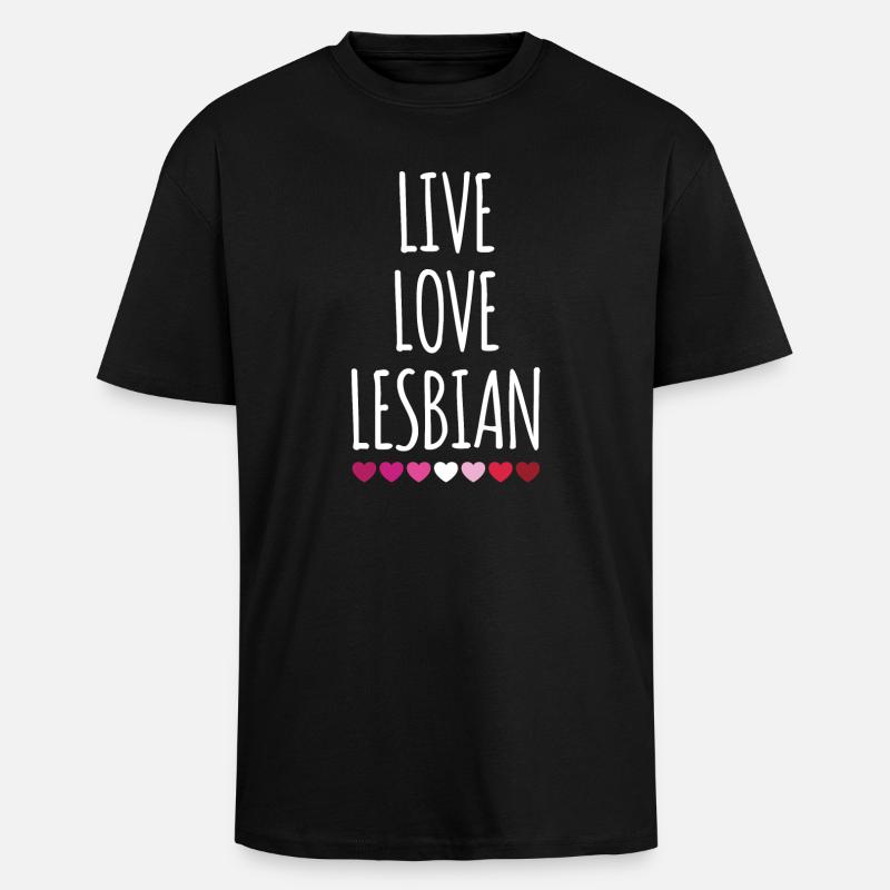 Leben. Liebe. Lesbe. - Oversized Heavyweight Unisex T-Shirt - Schwarz