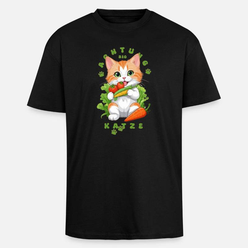 Bio Katze - Oversized Heavyweight Unisex T-Shirt - Schwarz