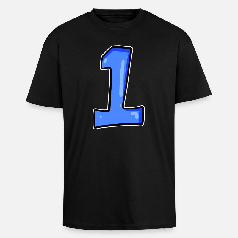 1 - T-shirt unisexe oversize épais - noir