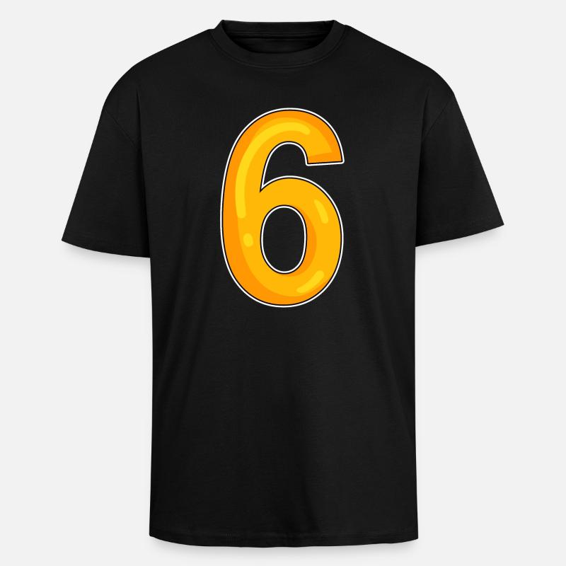 Numéro 6 Numéro - T-shirt unisexe oversize épais - noir