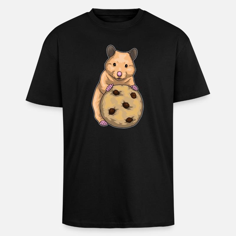 Biscuit hamster - T-shirt unisexe oversize épais - noir