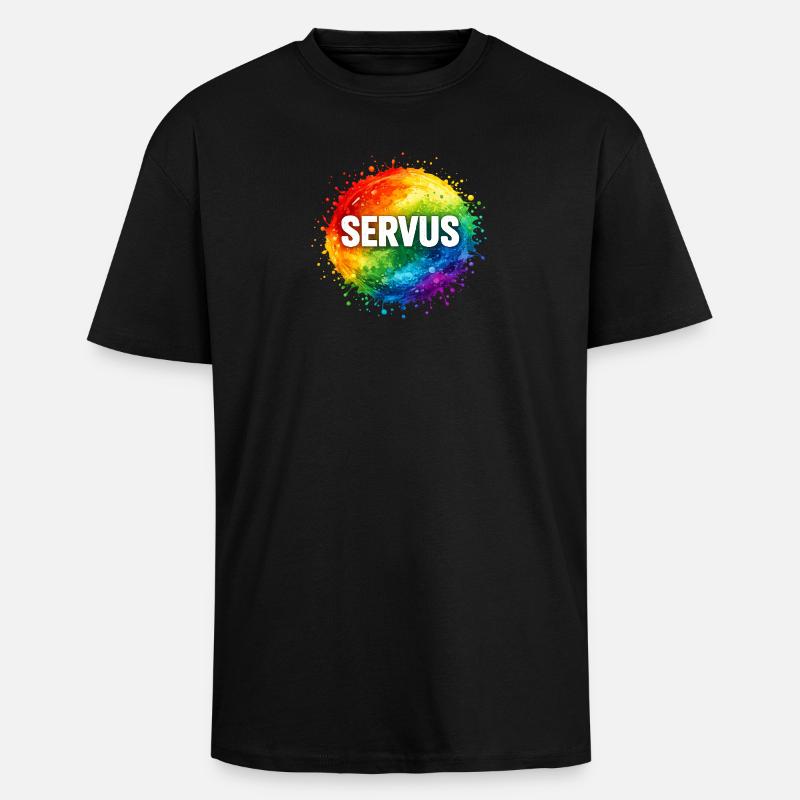 Explosion colorée SERVUS - T-shirt unisexe oversize épais - noir