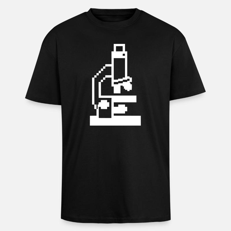 Pixel Mikroskop 8-Bit Labor - Oversized Heavyweight Unisex T-Shirt - Schwarz