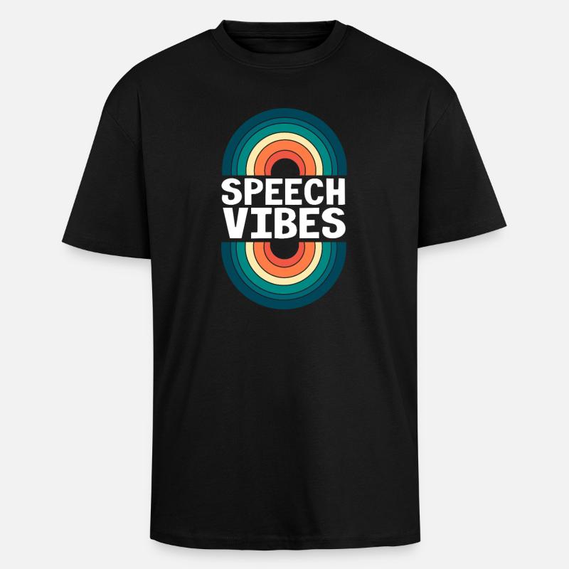 Speech Therapy Speech Therapist - Unisex Oversized Heavyweight T-shirt - black