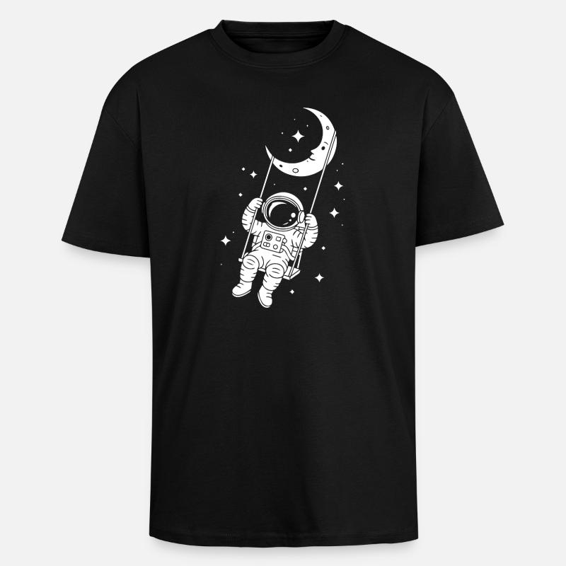 Astronaute Cosmos Spatial Swing - T-shirt unisexe oversize épais - noir