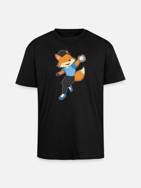 Fox Baseball Baseball Glove - Unisex Oversized Heavyweight T-shirt - black