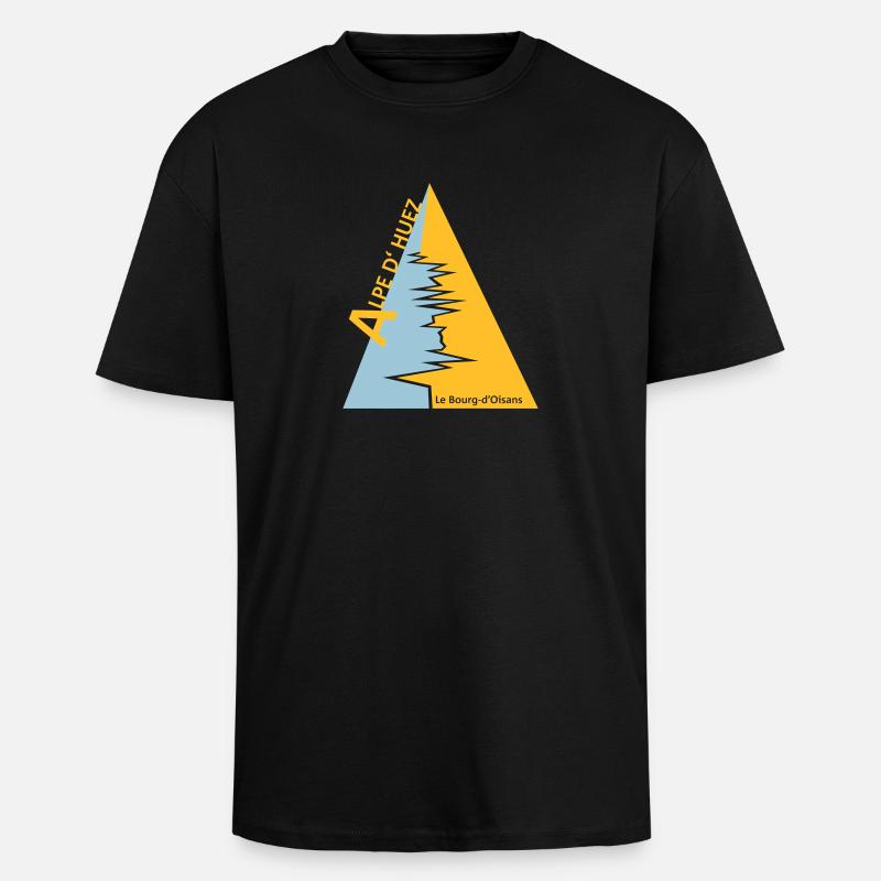 Alpe d'Huez - Oversized Heavyweight Unisex T-Shirt - Schwarz