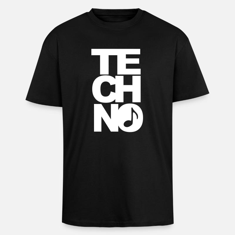 techno - T-shirt unisexe oversize épais - noir