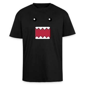 Domo - T-shirt unisexe oversize épais - noir - Devant - Alina (178cm) & Michal (187cm)