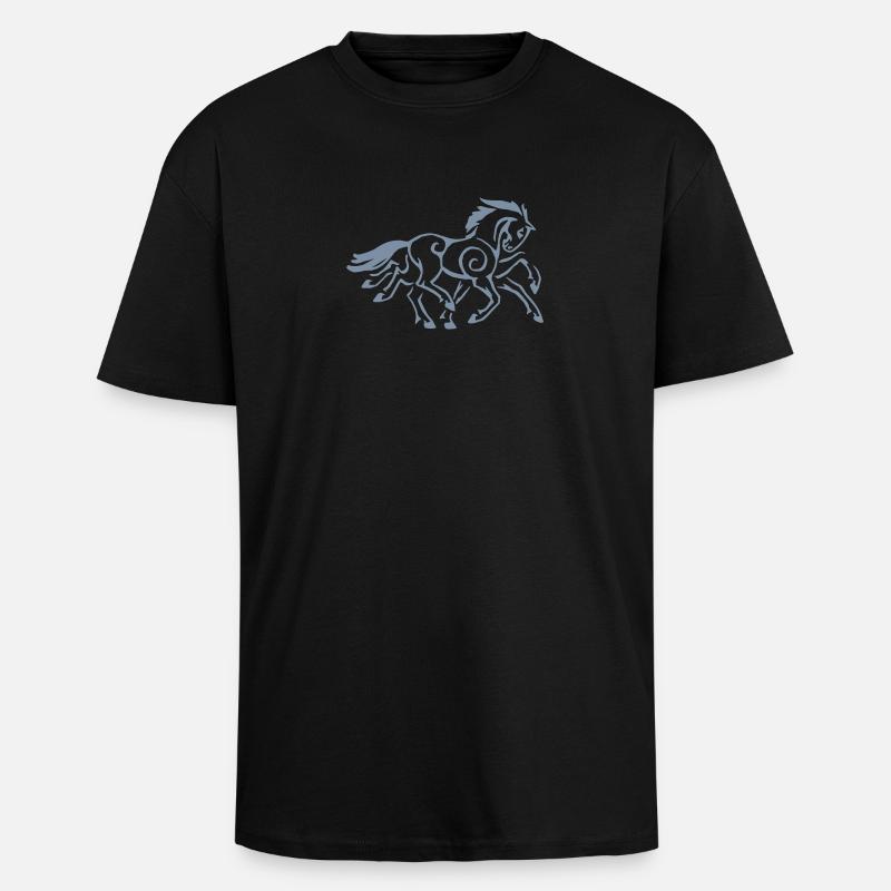 Sleipnir - Oversized Heavyweight Unisex T-Shirt - Schwarz