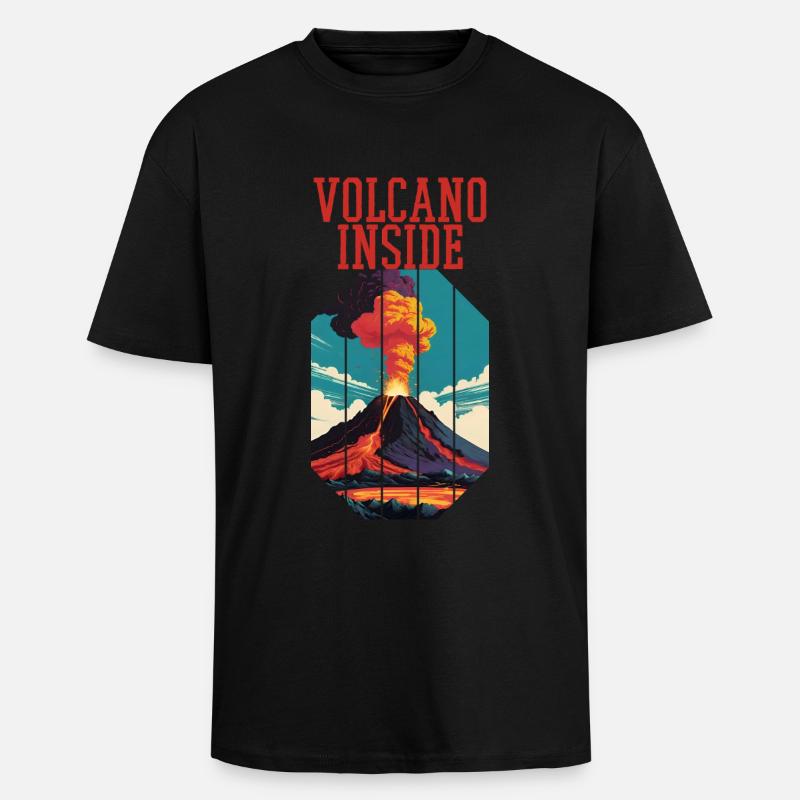 Volcano Saying Choleric - Unisex Oversized Heavyweight T-shirt - black