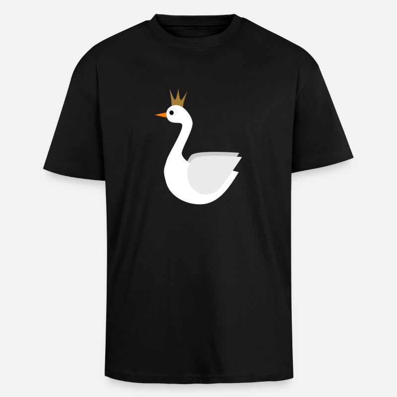 Schwan - Oversized Heavyweight Unisex T-Shirt - Schwarz
