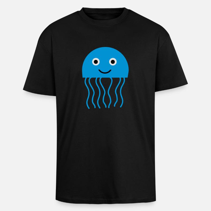 qualle_01 - T-shirt unisexe oversize épais - noir