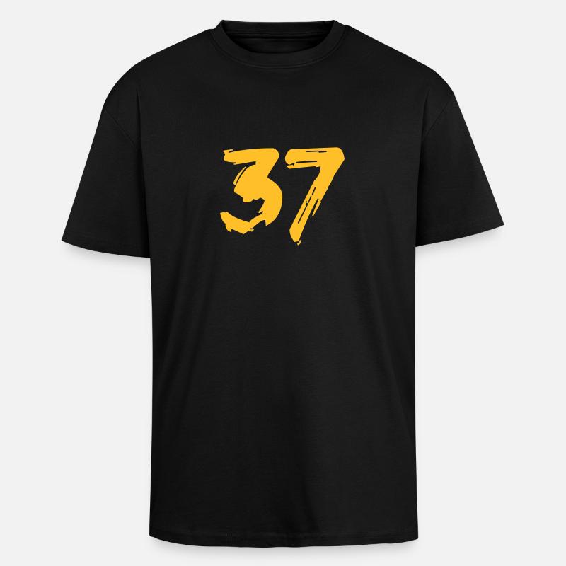Brushed 37 - Oversized Heavyweight Unisex T-Shirt - Schwarz