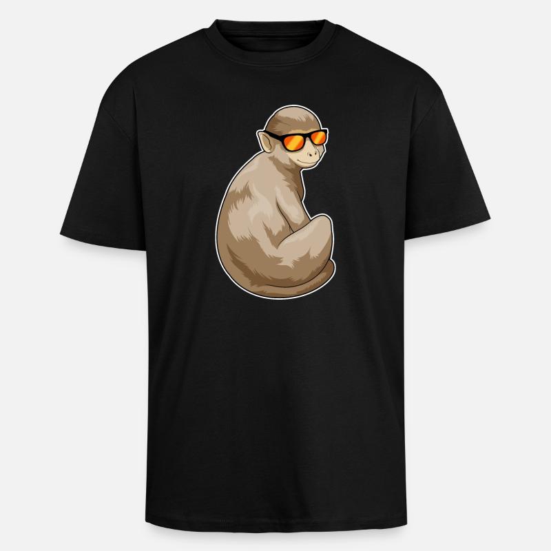 Lunettes de soleil Monkey - T-shirt unisexe oversize épais - noir