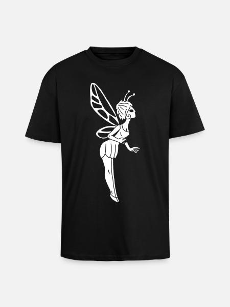 lucky white fairy - Unisex Oversized Heavyweight T-shirt - black
