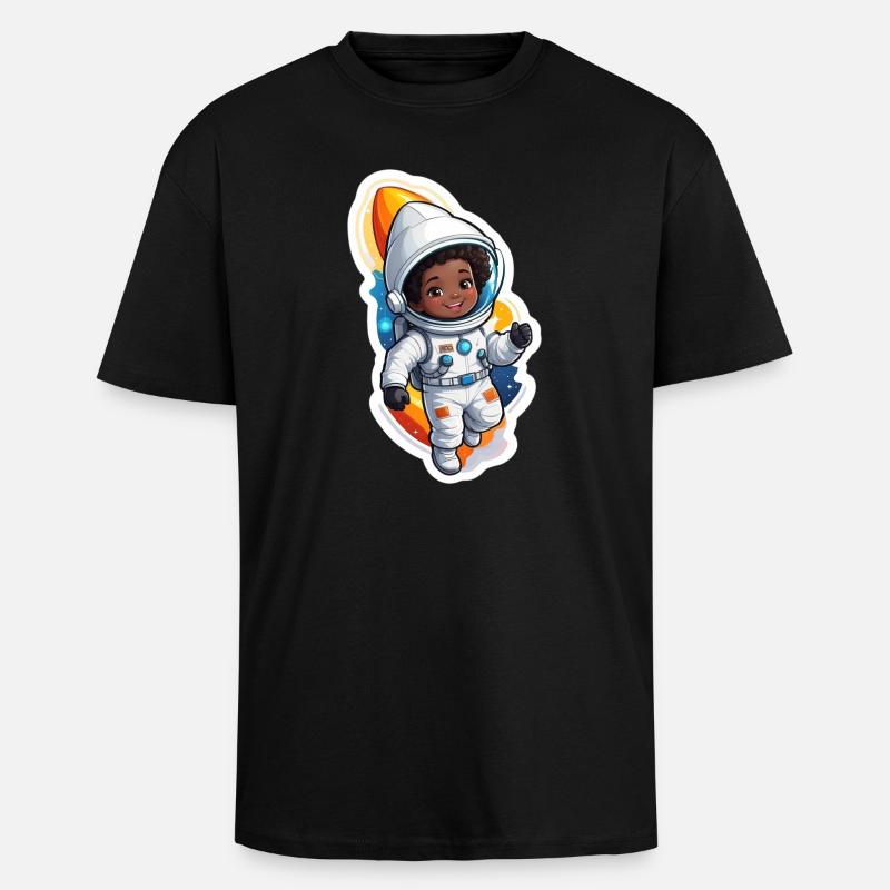 AstronauIN dans l’espace - T-shirt unisexe oversize épais - noir