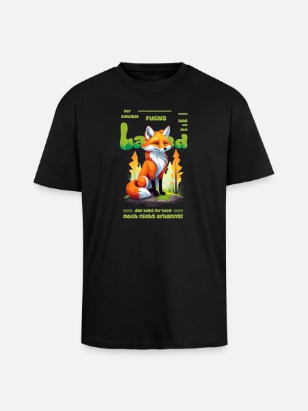 Der schlaue Fuchs vom Land - Oversized Heavyweight Unisex T-Shirt - Schwarz