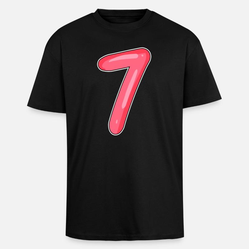 Numéro Sept - Numéro Numéro 7 - T-shirt unisexe oversize épais - noir