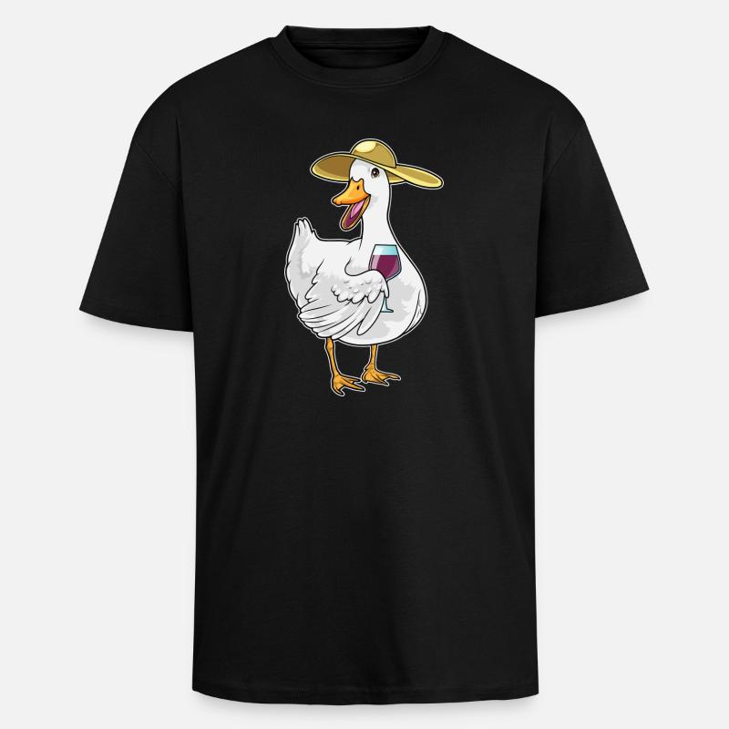 Duck red wine - Unisex Oversized Heavyweight T-shirt - black