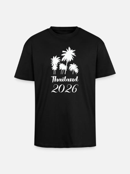Thailand 2026 Palm Trees Design - Unisex Oversized Heavyweight T-shirt - black