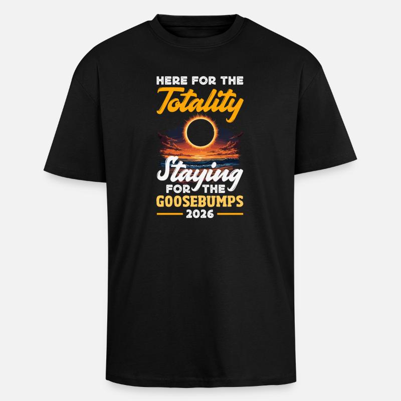 Solar eclipse 2026, August 12 - Unisex Oversized Heavyweight T-shirt - black
