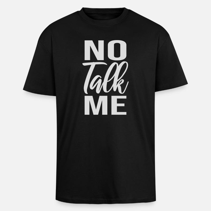 Pas de discours introverti antisocial drôle - T-shirt unisexe oversize épais - noir