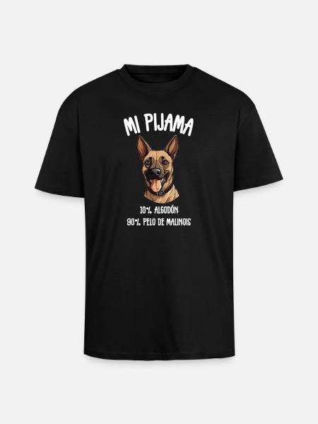 Malinois Dog Pajamas - Unisex Oversized Heavyweight T-shirt - black